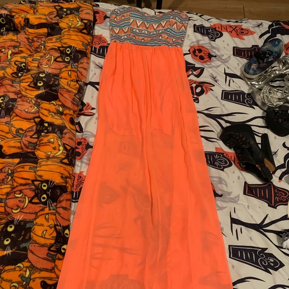 Short Dress with Long Overlay Skirt - Picture 2 of 3